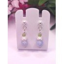 Aquamarine, Peridot & Freshwater Pearl French Post Style Earrings